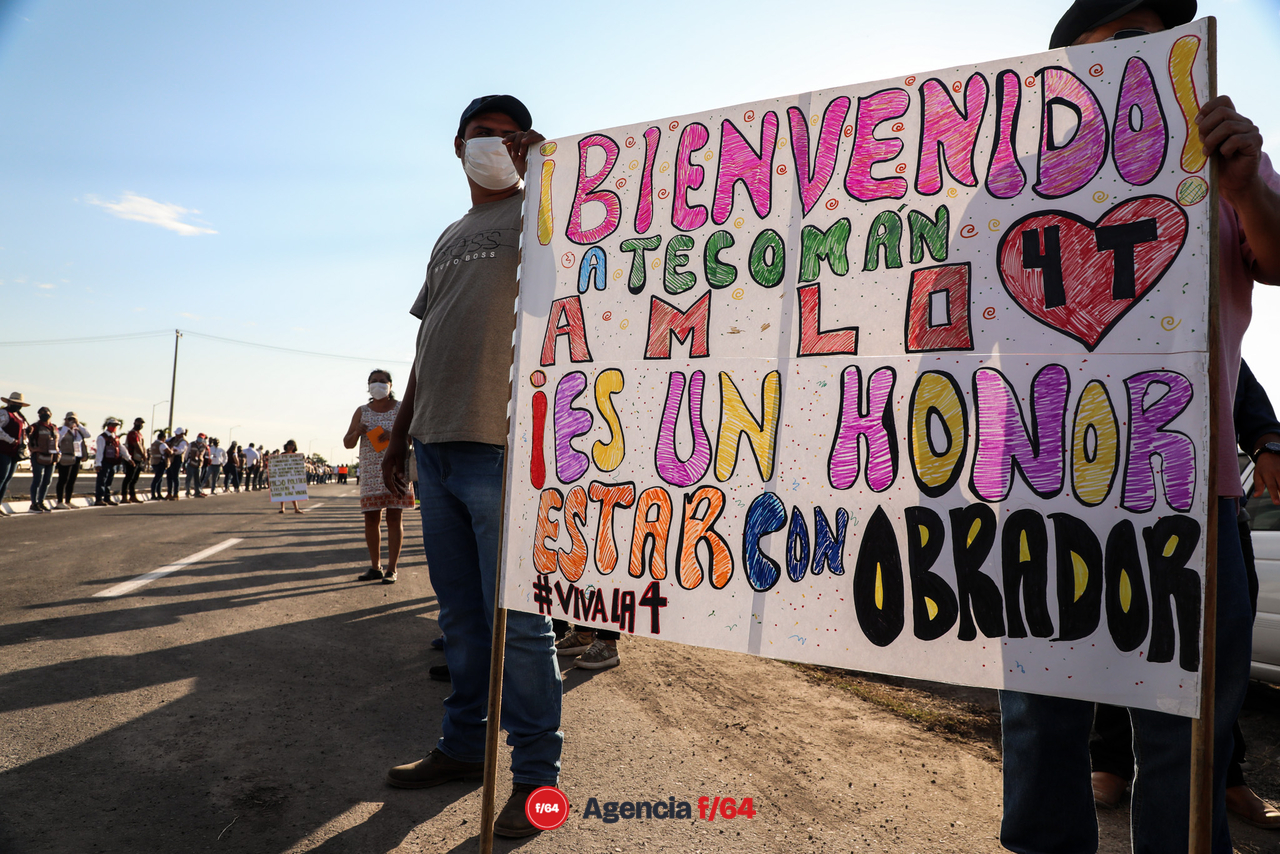 Muestras de cariño y bienvenida al Presidente Obrador. 