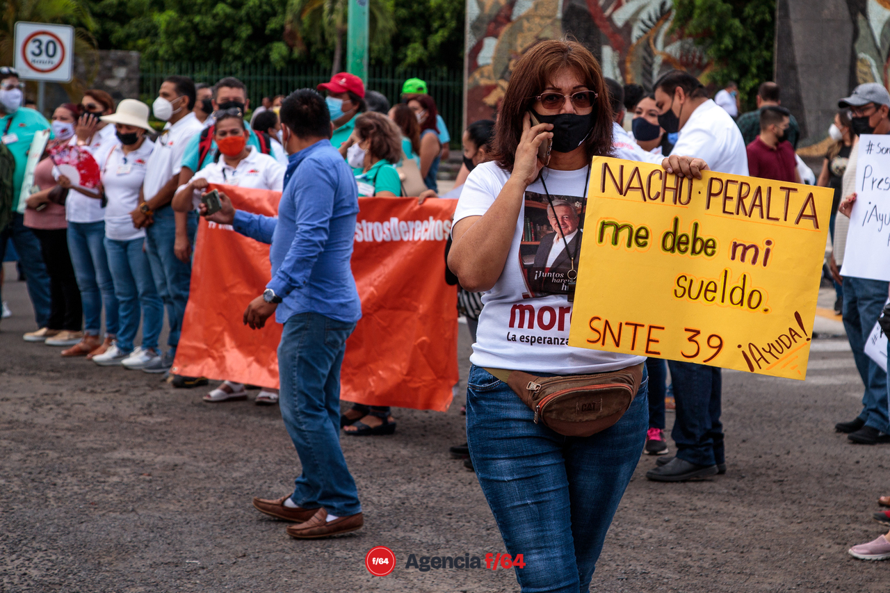 Manifestantes  de la sección 39 del SNTE