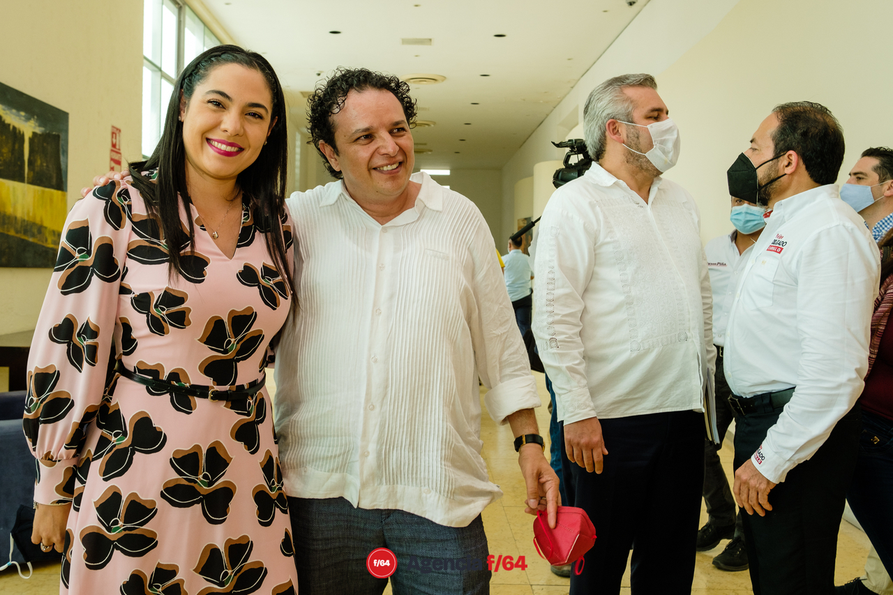 Indira Vizcaíno Silva Gobernadora electa del Estado de Colima,Alfredo Ramírez Bedolla Gobernador electo del Estado de Michoacán, Hirepam Maya y Felipe Delgado.
