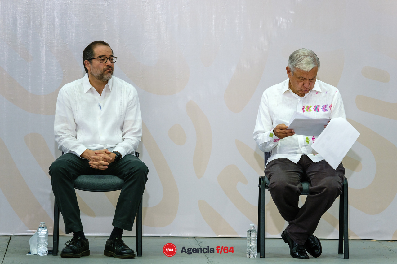 El Presidente Andrés López Obrador y el Gobernador José Ignacio Peralta Sánchez.