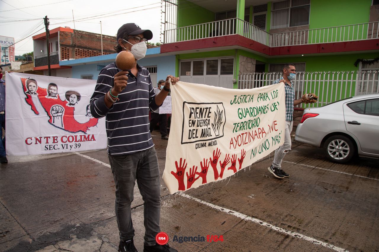 Marcha por el séptimo aniversario de la desaparición de los 43 normalistas de Ayotzinapa.