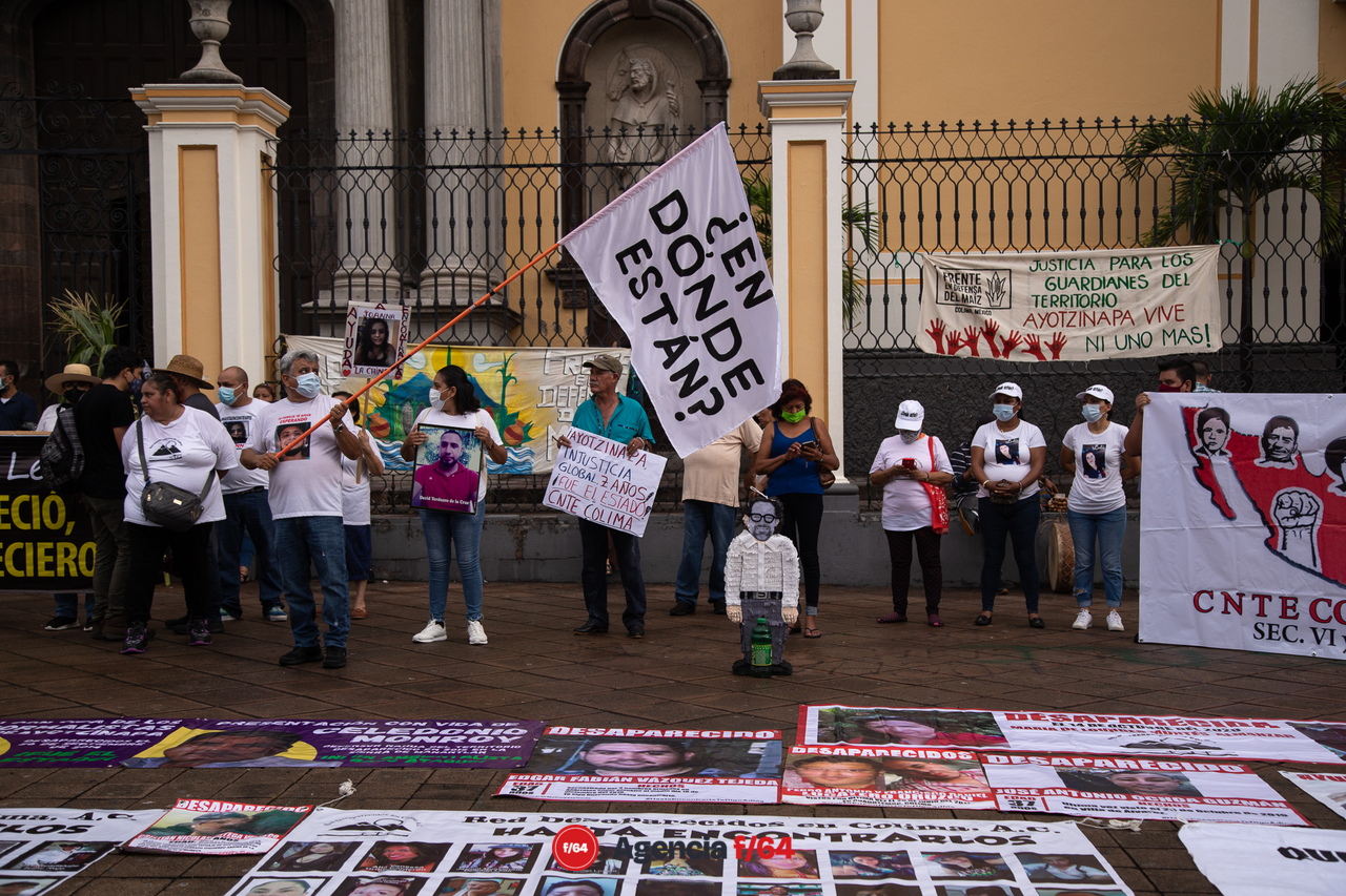 Marcha por el séptimo aniversario de la desaparición de los 43 normalistas de Ayotzinapa.