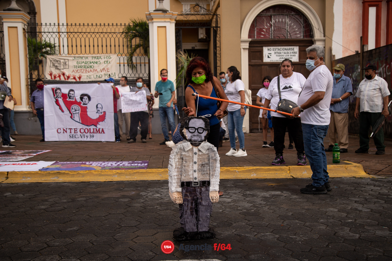 Marcha por el séptimo aniversario de la desaparición de los 43 normalistas de Ayotzinapa.