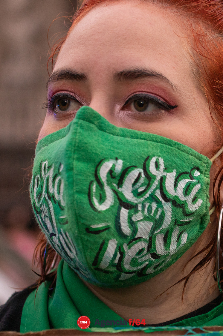 Rostro de manifestante.