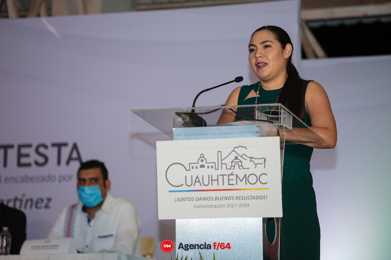 Toma de protesta de Gaby Mejía.
Gobernadora electa, Indira Vizcaíno Silva