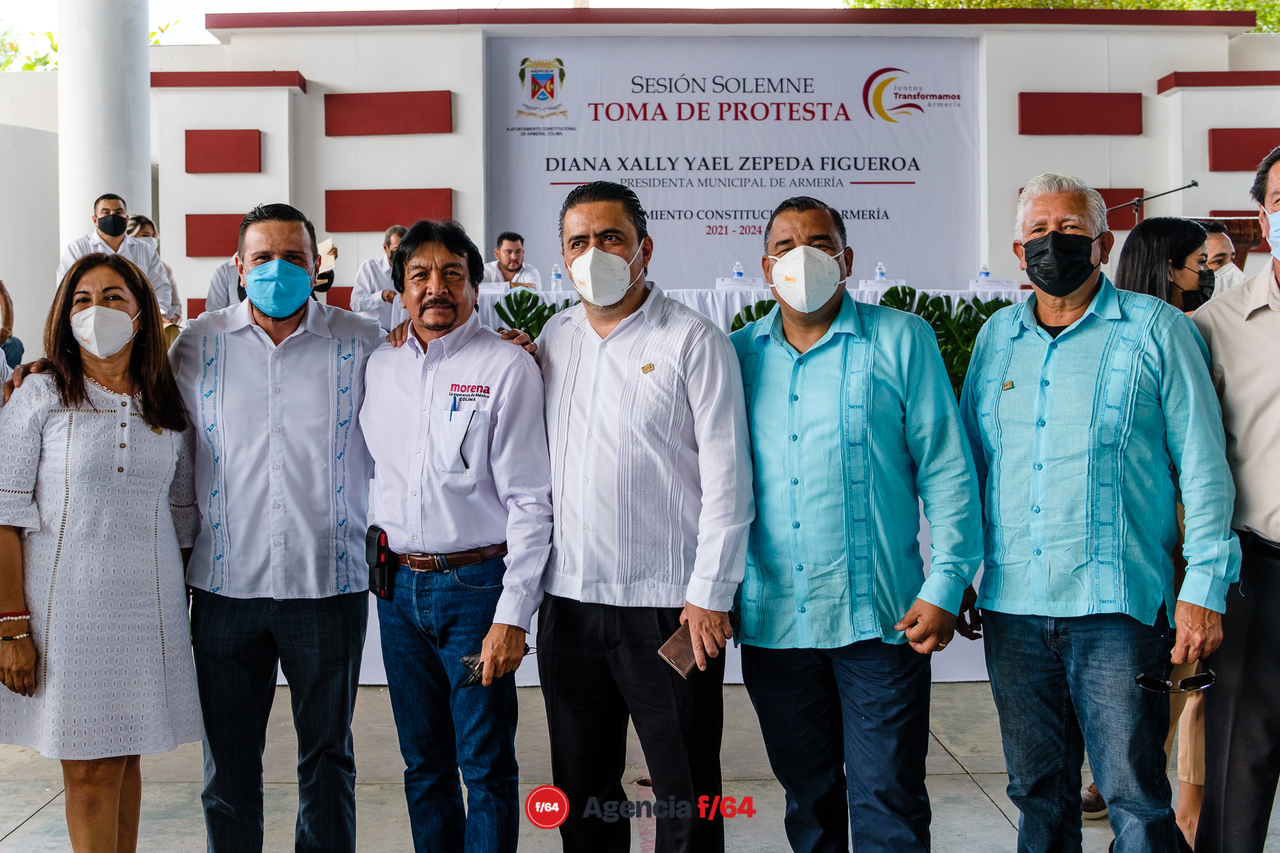 Sergio Jiménez Bojada, Presidente del Comité Ejecutivo Estatal de MORENA, Francisco Javier Pinto, Presidente de Nueva Alianza Colima.