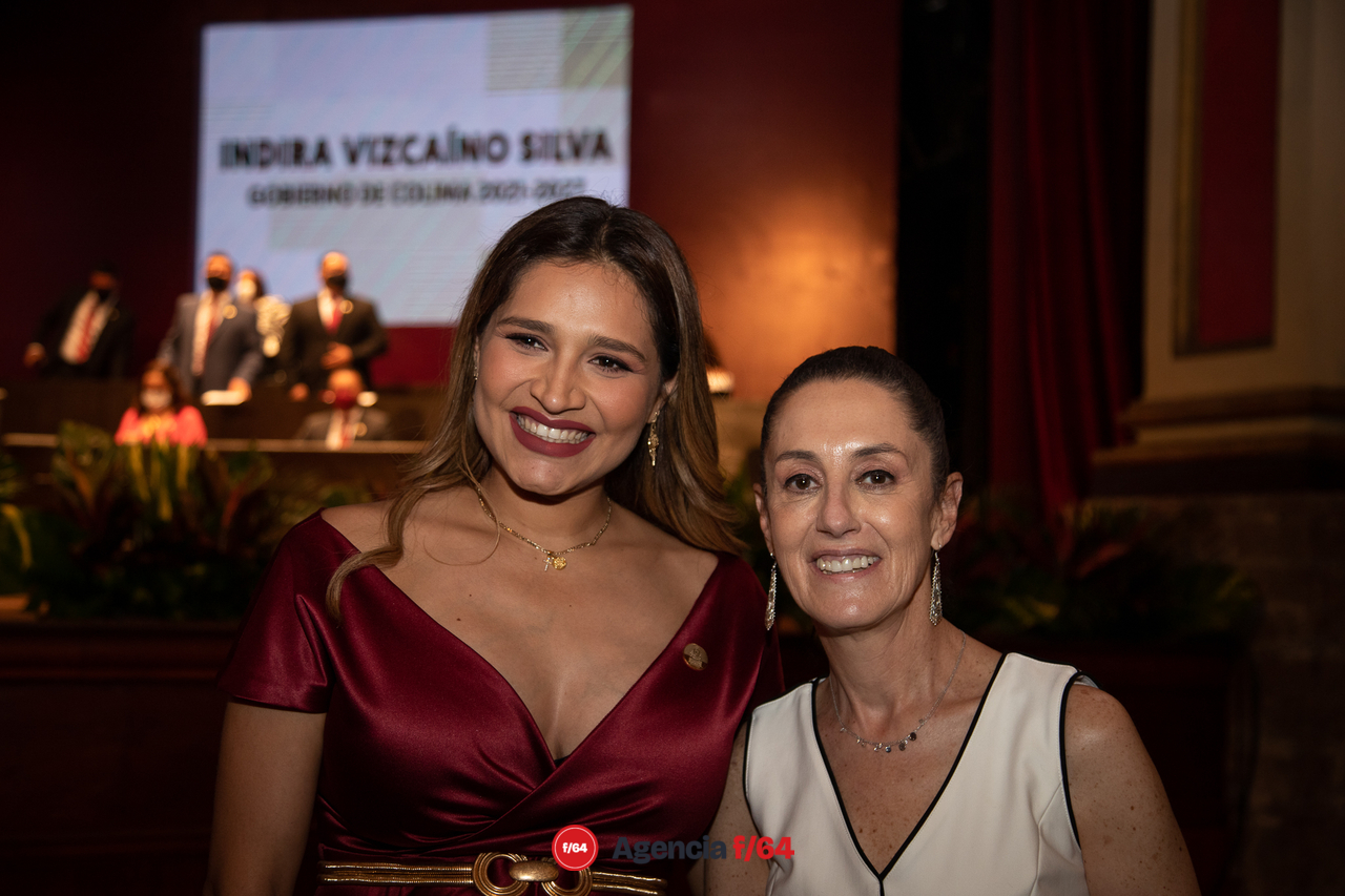 La jefa de Gobierno de la Ciudad de México, Claudia Sheinbaum y Viridiana Valencia; Presidenta del Congreso del Estado de Colima.