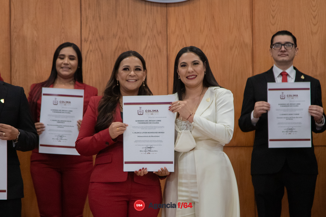 Toma de protesta y entrega de nombramientos al Gabinete de gobierno del Estado de Colima.
Blanca Livier Rodríguez Osorio; subsecretaria de movilidad del Estado de Colima