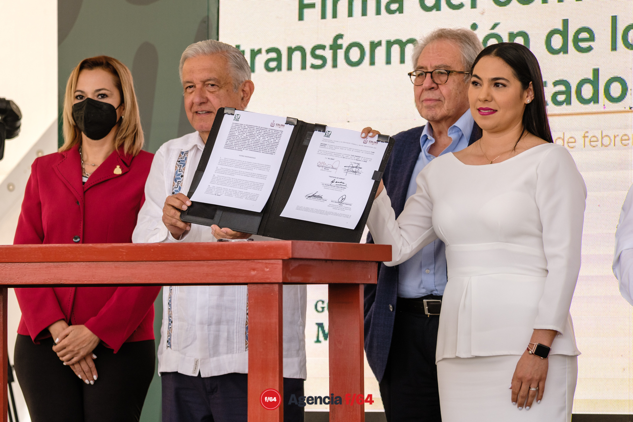 Firma del convenio para la transformación de los servicios de salud en Colima. Con esta firma el programa IMSS Bienestar adhiere a su tercer entidad.