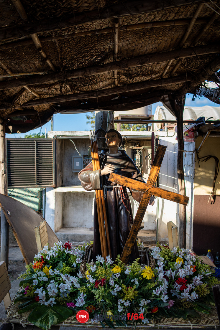 La imagen de San Felipe de Jesus, Patrón de las Fiestas Charrotaurinas de Villa de Álvarez. 