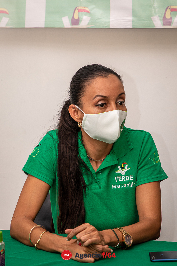 Gaby Benavides, dirigente del Partido Verde Ecologista de México.
