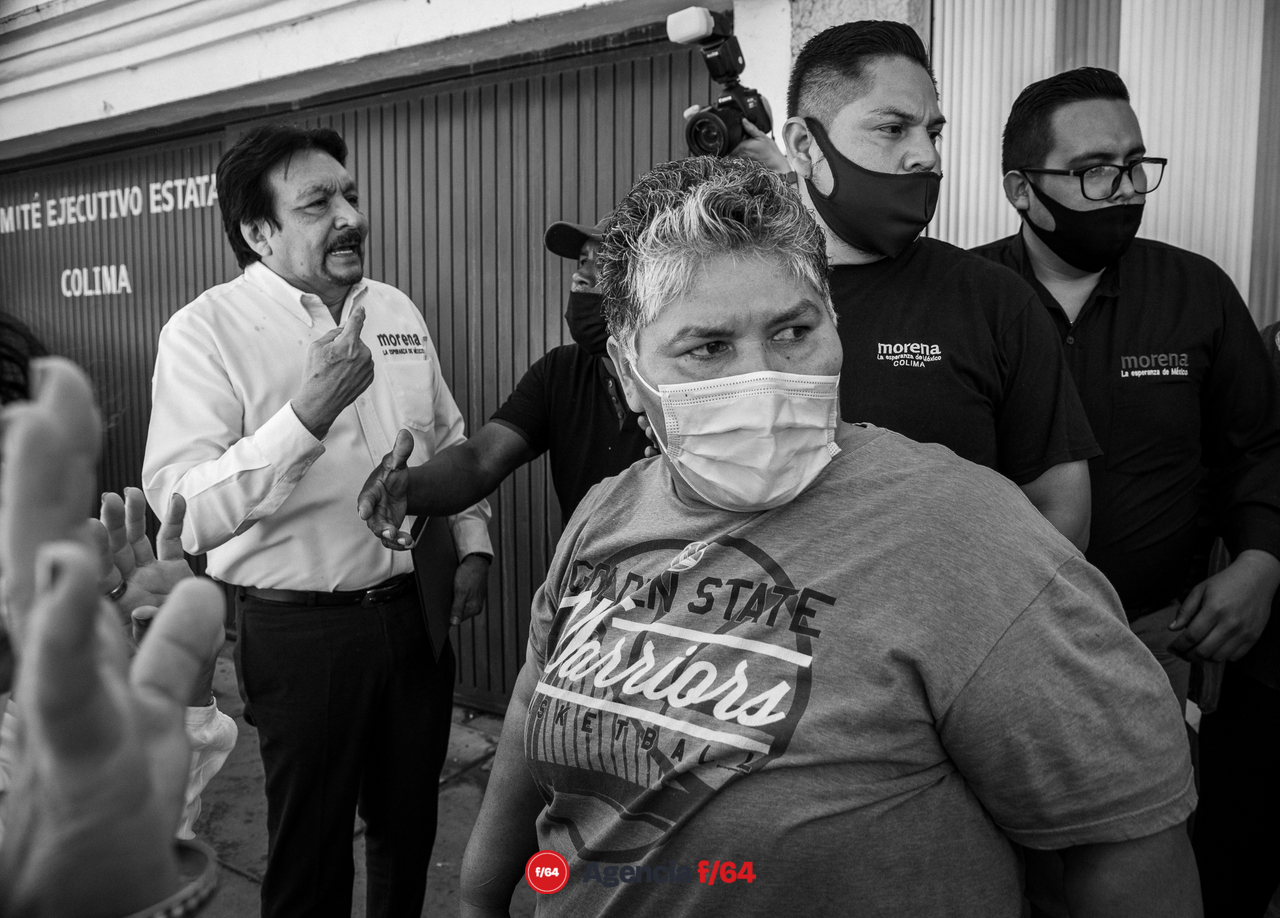 Confrontación entre simpatizantes de MORENA en las afueras del Comité Estatal