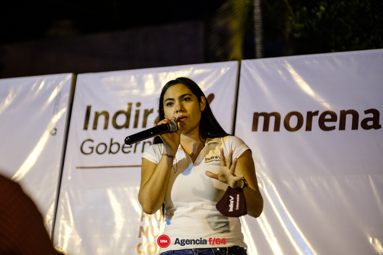Indira Vizcaíno Silva, candidata de MORENA para la gubernatura del Estado de Colima en el Diezmo.