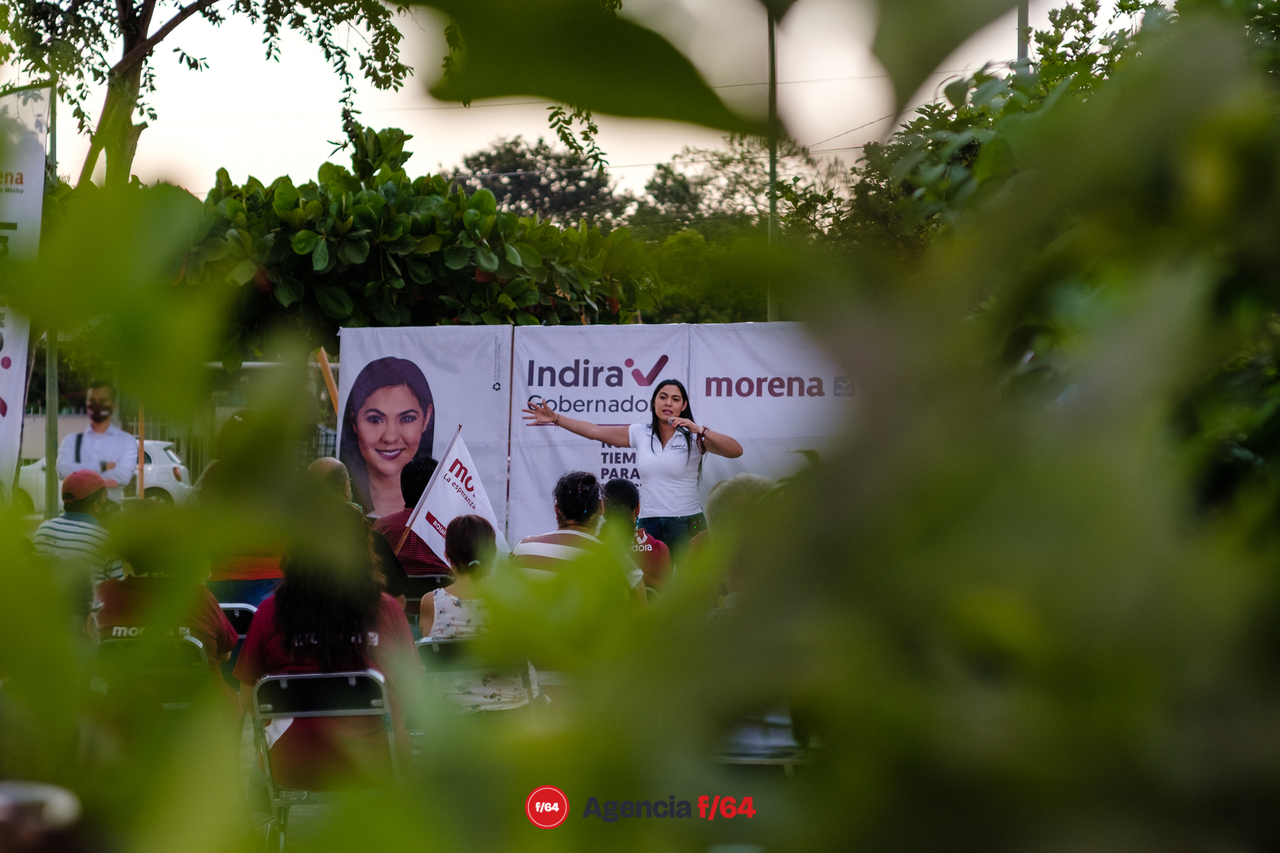 Indira Vizcaíno Silva, candidata de MORENA para la gubernatura del Estado de Colima en el Diezmo.