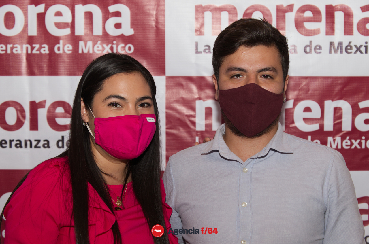 Indira Vizcaíno y Alejandro González, Dirigente Estatal de Jóvenes Morena